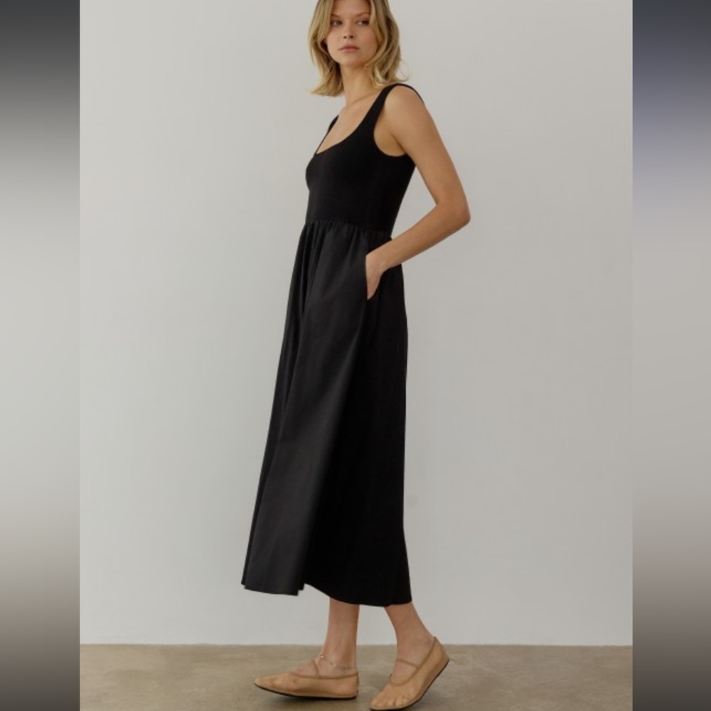 ⭐️ NEW All Row Medium Lucinda Black Sleeveless Maxi Market Dress with Pockets